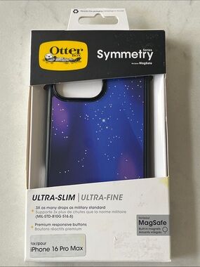 OtterBox Symmetry Series Case for iPhone 16 Pro Max - Blue Purple Galaxy